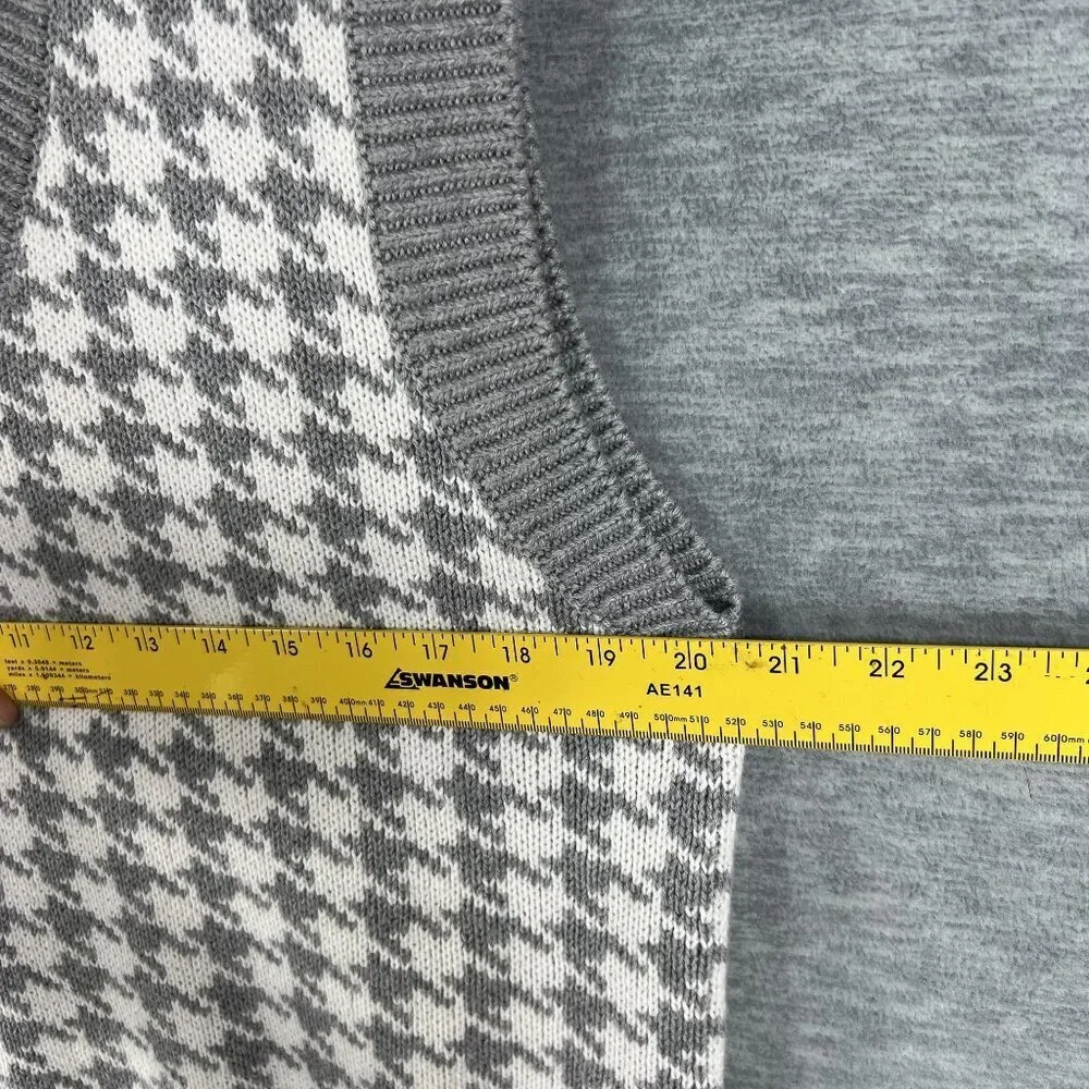 Abercrombie & Fitch Womens S Houndstooth Soft Knit Sweater Vest Cottagecore - Picture 10 of 13